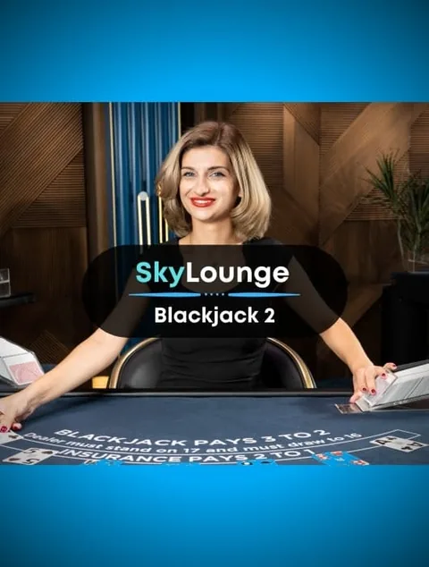 SkyLounge Blackjack 2, table de blackjack en direct avec croupière sur Alexander Casino